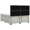 vidaXL Posteľ boxspring s matracom Svetlosivá 200 x 200 cm Zamat