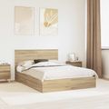 vidaXL Úložná posteľ Sonoma dub 135 x 190 cm Kompozitné drevo