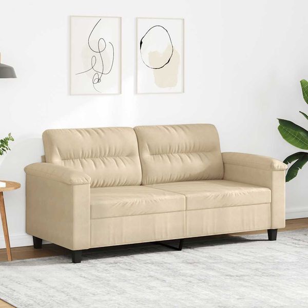 vidaXL 2-miestna pohovka krémová 120 cm mikrovlákno