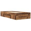 vidaXL Rám postele so skladom Staré drevo 80 x 200 cm Kompozitné drevo