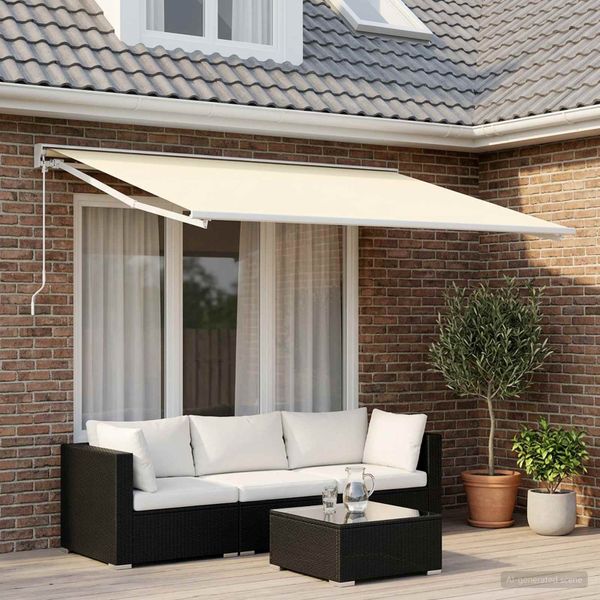 vidaXL Náhradná látka na markízu Krémová 300 x 250 cm Polyester