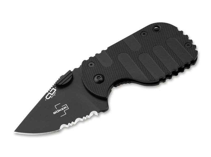 Böker Plus 01BO526 Subcom 2.0 All Black malý vreckový nôž 5,8 cm, celočierna, Zytel, spona