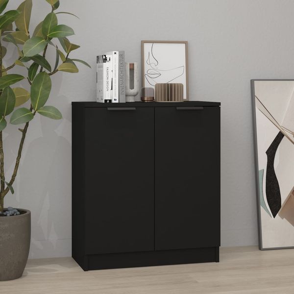 vidaXL Komoda čierna 60x30x70 cm spracované drevo