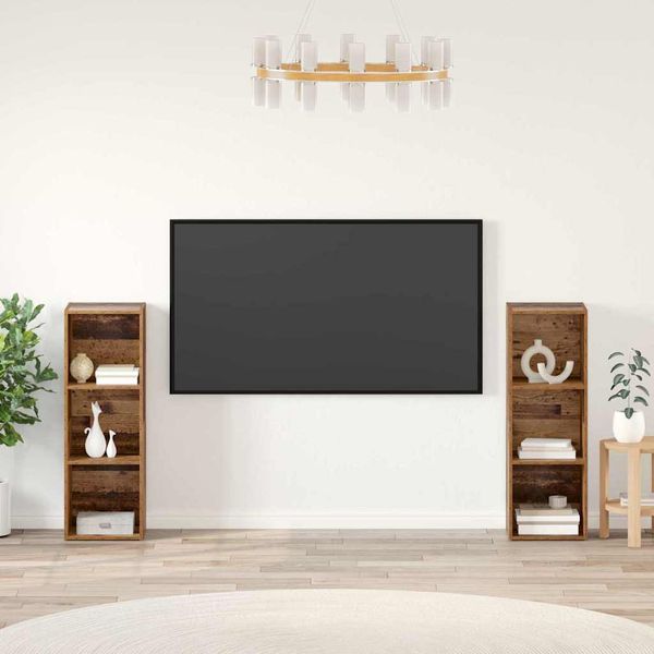 vidaXL Zostava TV skriniek Nástenný 2 pcs Staré drevo 107 x 35 x 37 cm