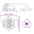 vidaXL Teepee stan pre 8 osôb 8 osoba Modrá a šedá