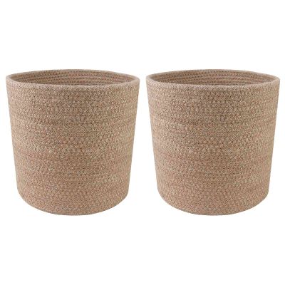vidaXL Súprava kvetináčov 2 pcs Prírodná Ø 21 x 21 cm 100% Tossa juta
