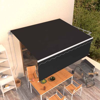 vidaXL Automatická markíza s tienidlom 4x3m antracitová
