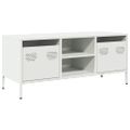 vidaXL TV skrinka biela 101,5x39x43,5 cm oceľ valcovaná za studena