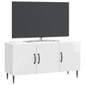 vidaXL TV skrinka Biela s vysokým leskom 99 x 34,5 x 50 cm