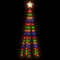 vidaXL Vianočný stromček, kužeľ 84 LED, farebné svetlo 50x150 cm