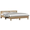 vidaXL Rám postele Remeselný dub 203 x 185 x 70 cm Kompozitné drevo