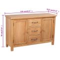 vidaXL Komoda s 3 zásuvkami 110x33,5x70 cm, dubový masív