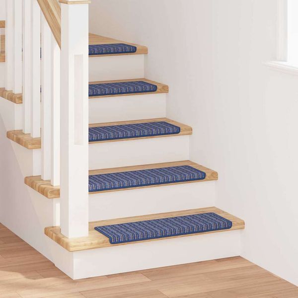 vidaXL Samolepiace schodové rohože 15 pcs Modrá 65 x 21 x 4 cm