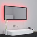 vidaXL LED kúpeľňové zrkadlo sivé 90x8,5x37 cm akryl