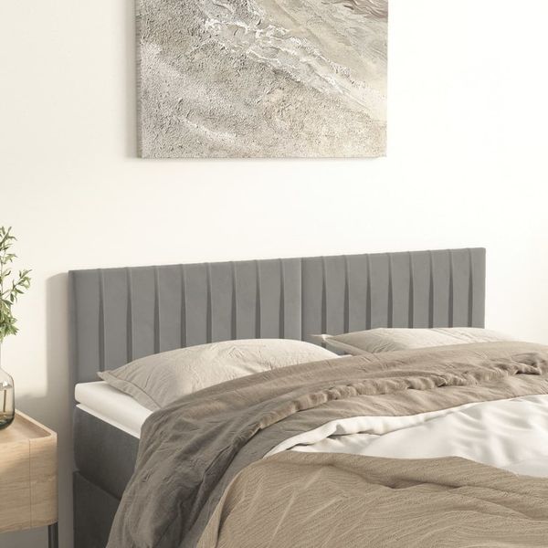 vidaXL Čelá postele 2 ks bledosivé 72x5x78/88 cm zamat