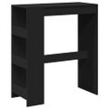 vidaXL Barový stôl s policami čierny 90x40x103,5 cm kompozitné drevo