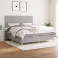 vidaXL Boxspring posteľ s matracom svetlosivá 100x200 cm látka