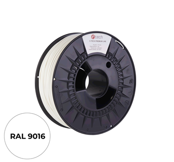 Filament C-TECH PREMIUM LINE, TPU 90A, flexibilný, dopravná biela, RAL9003, 1,75mm, 1kg