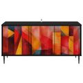 vidaXL TV skrinka HEESCH 102 x 33 x 51 cm Čierny dub Kompozitné drevo