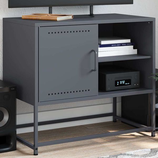 vidaXL TV skrinka antracitová 68x39x60,5 cm oceľ
