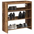 vidaXL Regál na topánky staré drevo 60x25x62 cm spracované drevo