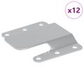 vidaXL Na montáž plochého držiaka 12 Strieborná 75 x 66 x 1,4 mm Oceľ