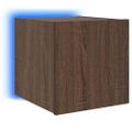 vidaXL TV nástenné skrinky s LED svetlami 2 ks hnedý dub 30,5x35x30 cm