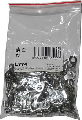 Oko káblové 5,3 mm, kábel 1,5-2,5 mm2 (RNBS 2-5), balenie 100 ks