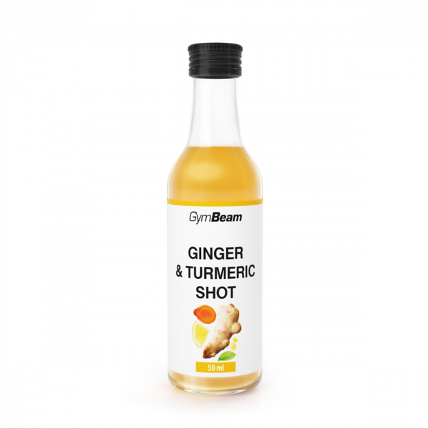 Zázvorový shot s kurkumou - GymBeam, bez príchute, 50 ml