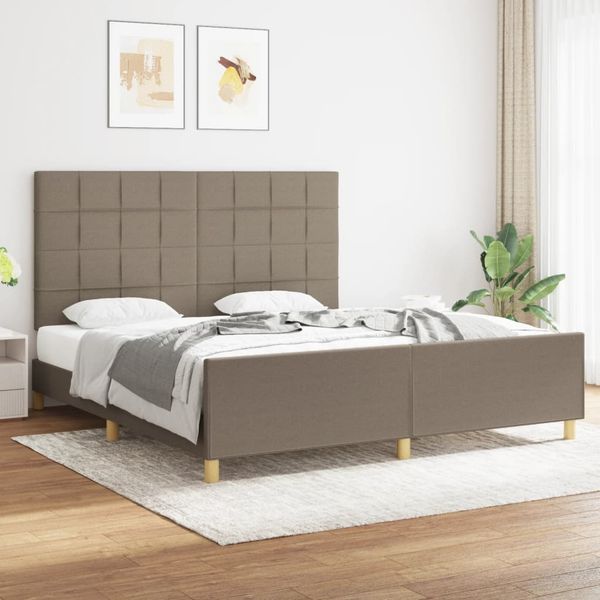 vidaXL Posteľ bez matraca sivohnedá 180x200 cm látka