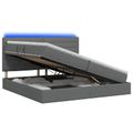 vidaXL LED úložná posteľ s matracom Tmavosivá 200 x 200 cm Látka