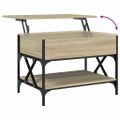 vidaXL Konferenčný stolík dub sonoma 70x50x50 cm kompozit. drevo a kov