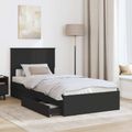 vidaXL Úložná posteľ so zásuvkou Čierna 100 x 200 cm Kompozitné drevo