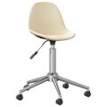 3086074 vidaXL Swivel Dining Chair Cream Fabric (333457)