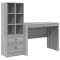 vidaXL Stôl Sivý Sonoma 145.5 x 50 x 127 cm 2 ks