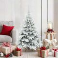 vidaXL Umelý vianočný stromček s 150 LED-i Biela 120 cm PE a PVC