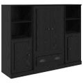vidaXL Highboard 3 ks Čierny dub 132 x 35,5 x 103,5 cm