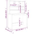 vidaXL Stolík s policami betónový 102x45x148 cm spracované drevo