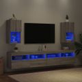 vidaXL TV skrinky s LED svetlami 2 ks sivé sonoma 30,5x30x60 cm