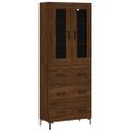 vidaXL Vysoká skrinka hnedý dub 69,5x34x180 cm spracované drevo