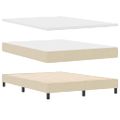 vidaXL Posteľ s pružinovým rámom Krémová 140 x 190 cm látka