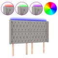 vidaXL Čelo postele s LED bledosivé 163x16x118/128 cm látka