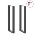 vidaXL Nohy barového stola v tvare U, 2 ks, antracitové, 40 x (110-111) cm, oceľ