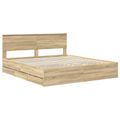 vidaXL Rám postele Sonoma dub 200 x 200 cm Inžinierske drevo