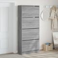 vidaXL Botník so 4 výklopnými zásuvkami sivý dub sonoma 80x34x187,5 cm