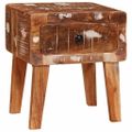 vidaXL Koncový stôl Hnedá 40 x 32 x 46 cm Masívne obnovené drevo