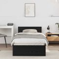 vidaXL Rám postele s čelom Čierny dub 90 x 190 cm Kompozitné drevo
