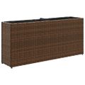 vidaXL Záhradný kvetináč s 2 nádobami hnedý 90x20x40 cm polyratan