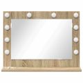 vidaXL Toaletné zrkadlo Sonoma dub 60 x 45 x 18 cm Obdĺžnikový