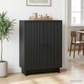 vidaXL Servírovacia skriňa Čierna 66 x 34,5 x 90 cm Kompozitné drevo